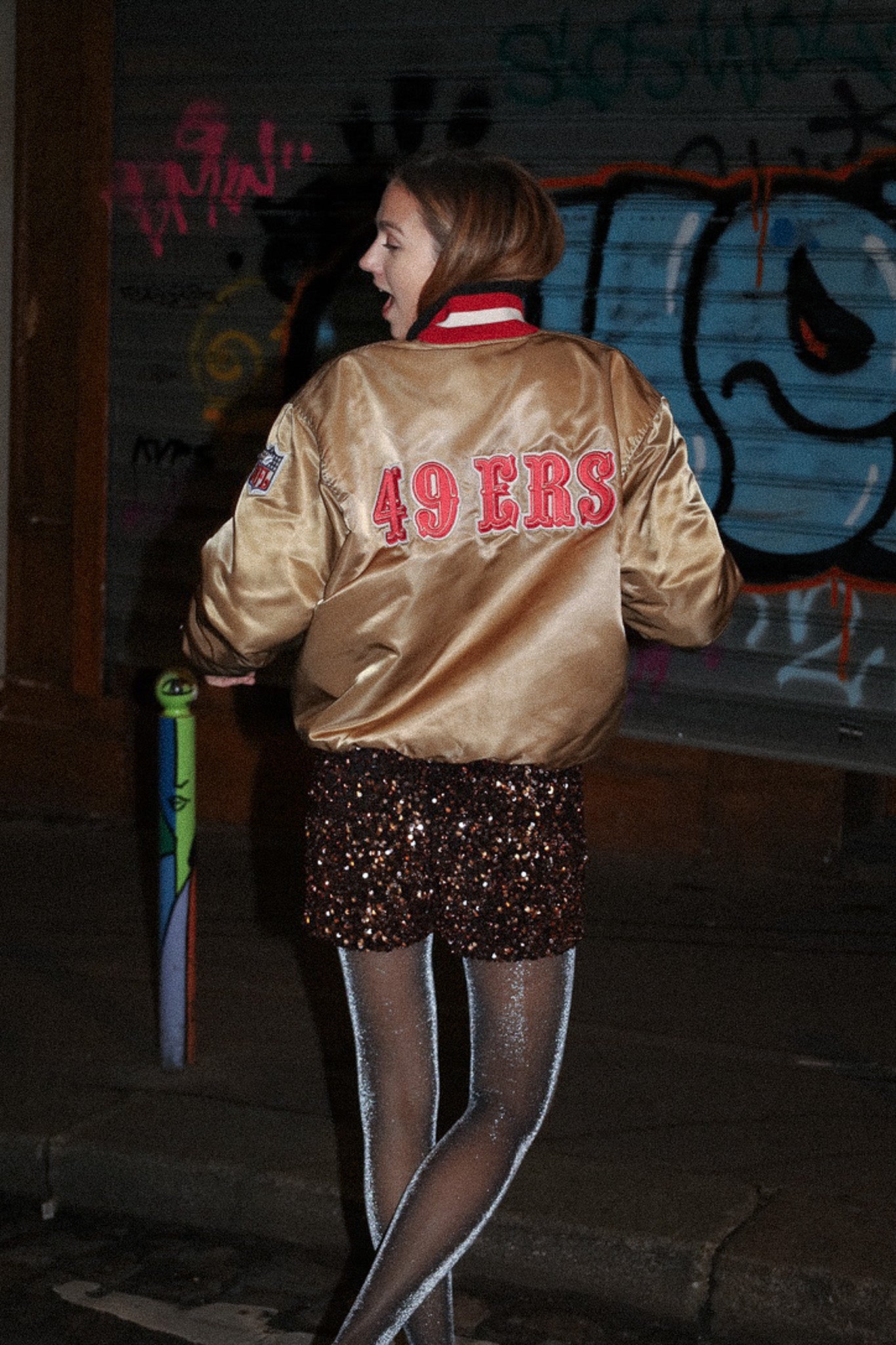 Caleçon pilote velours sequins Bronze