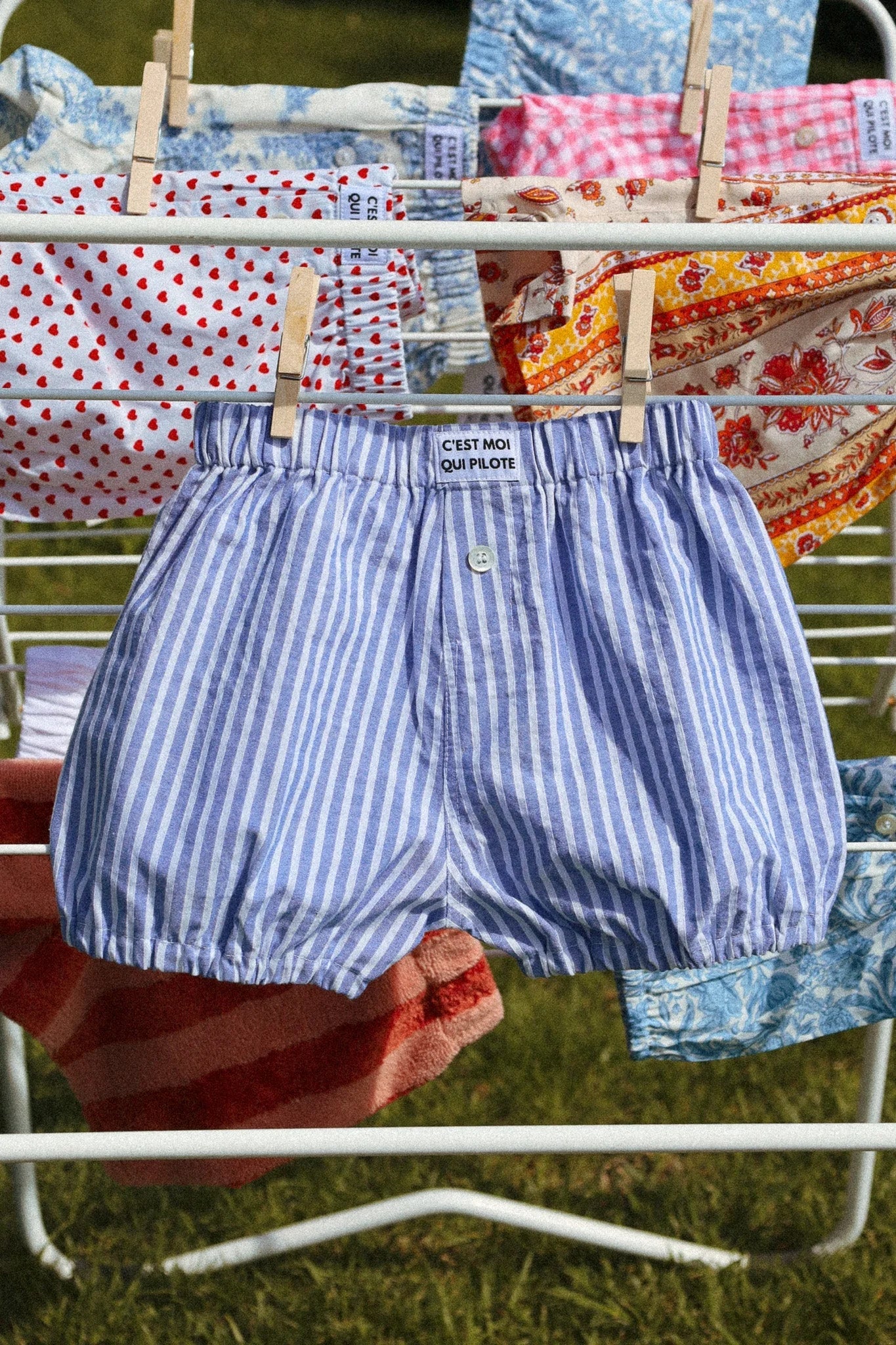 Bloomer bébé Rayures parasol bleu C'est moi qui pilote