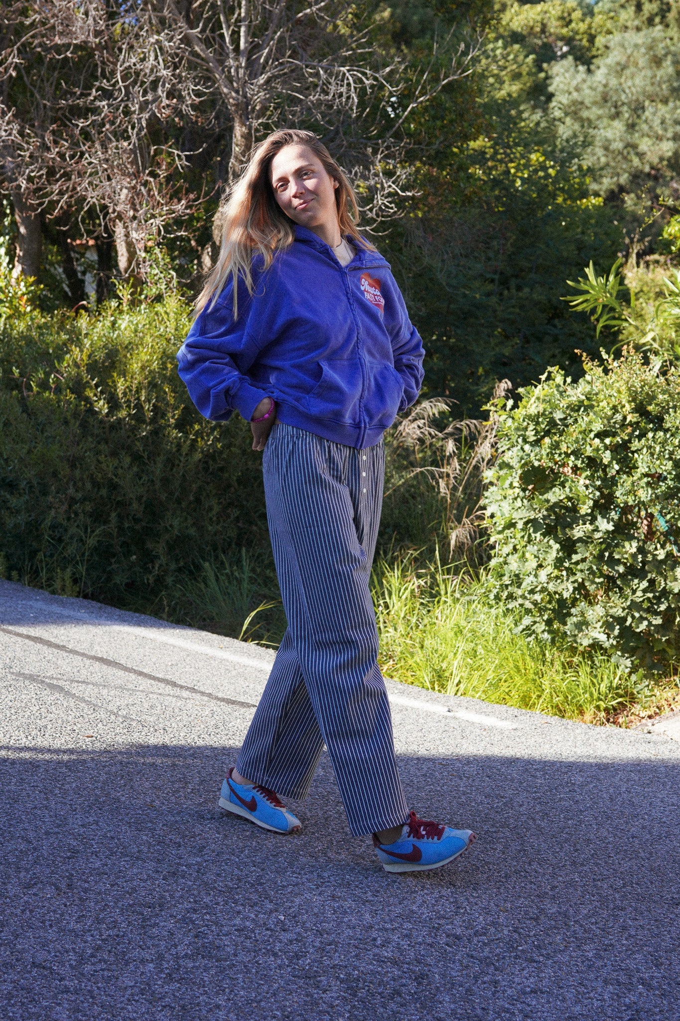 Pantalon Rayures bleu jean foncé C'est moi qui pilote