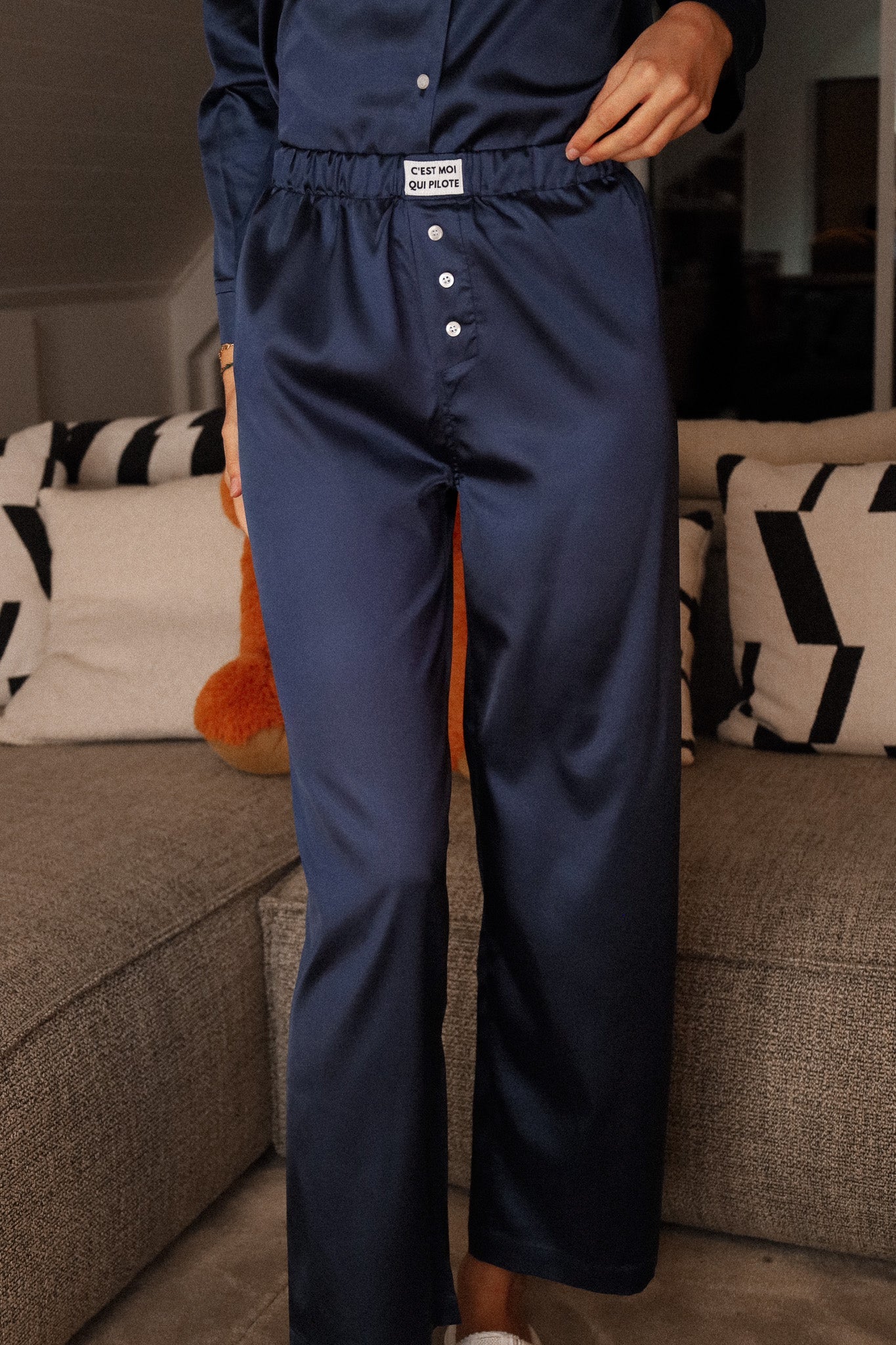Pantalon pilote satin Nuit étoilée C'est moi qui pilote