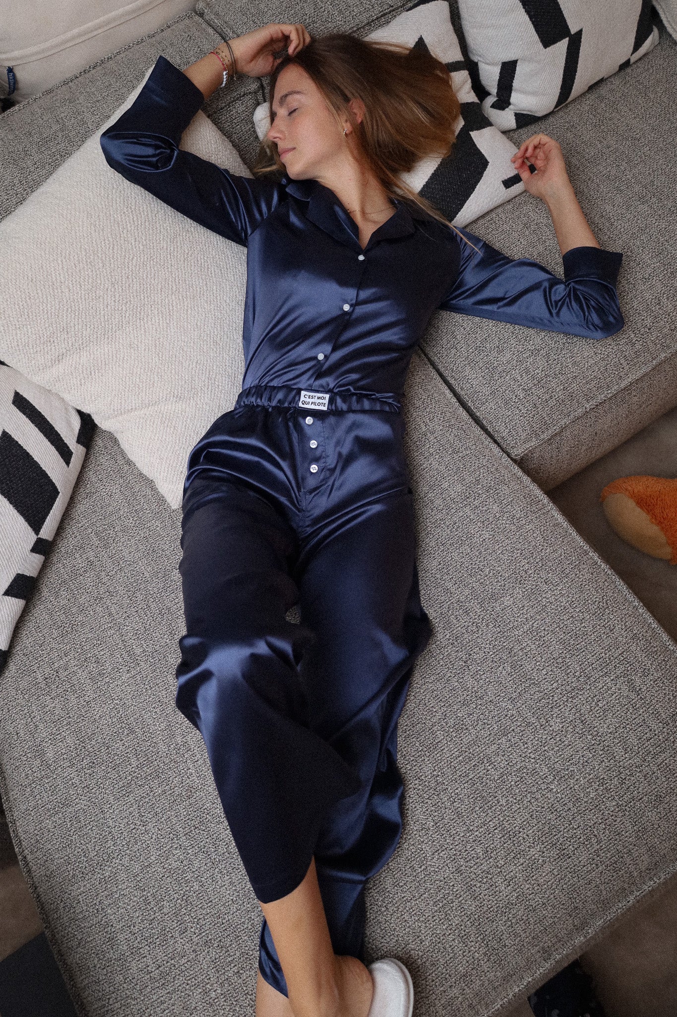 Pantalon pilote satin Nuit étoilée C'est moi qui pilote