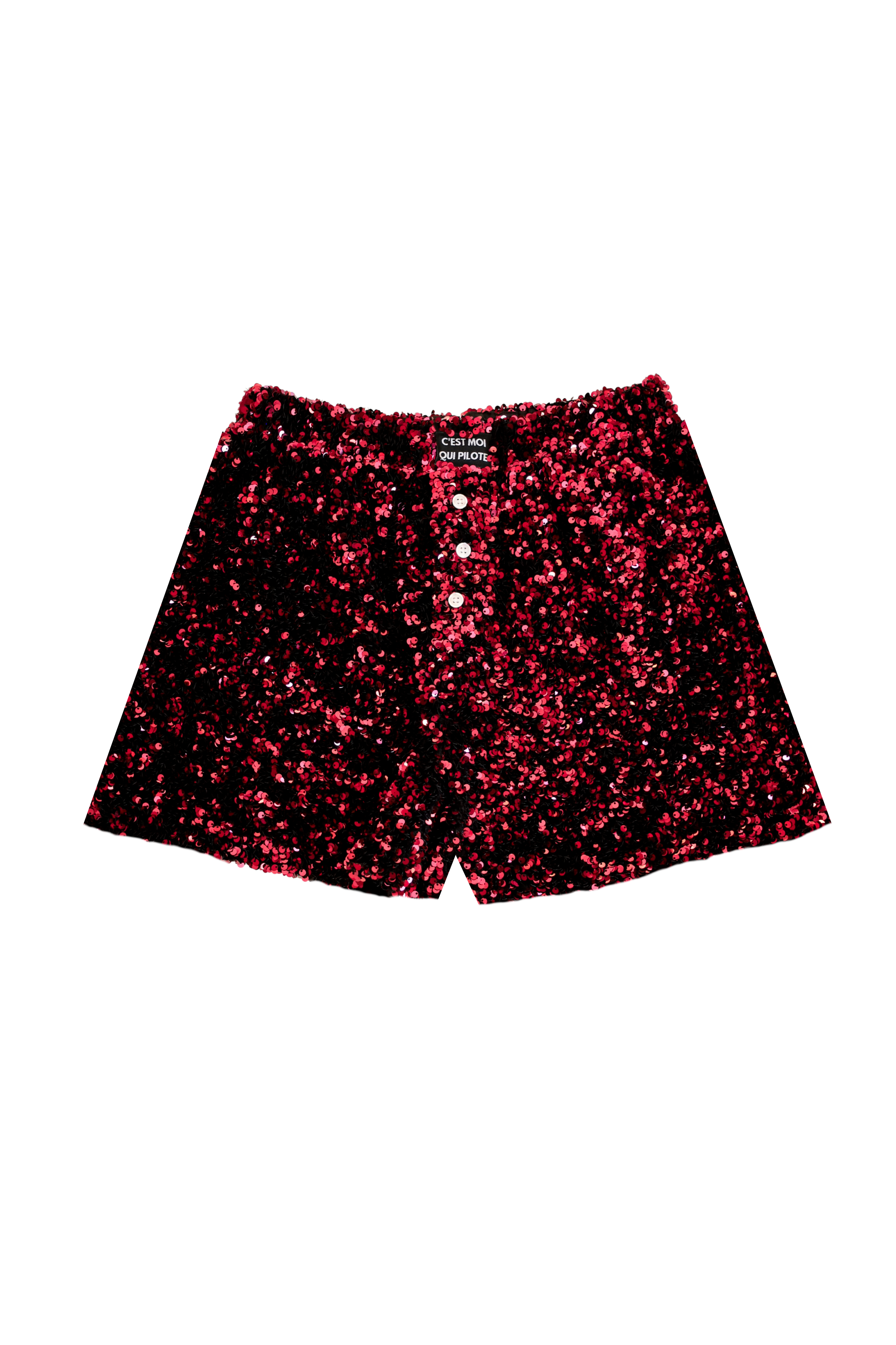 Caleçon velours sequins Red wine C'est moi qui pilote