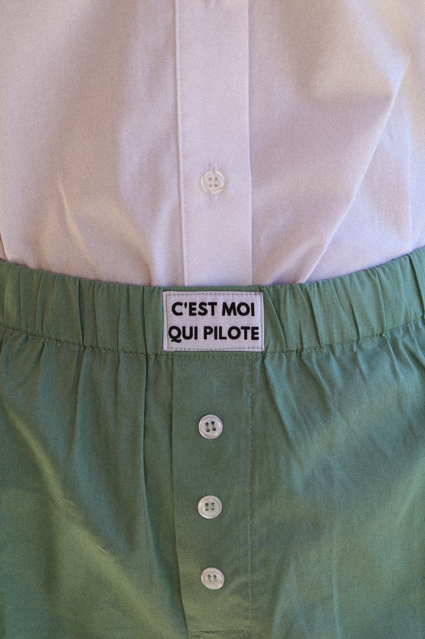 Salbeigrüne Pilot-Boxershorts