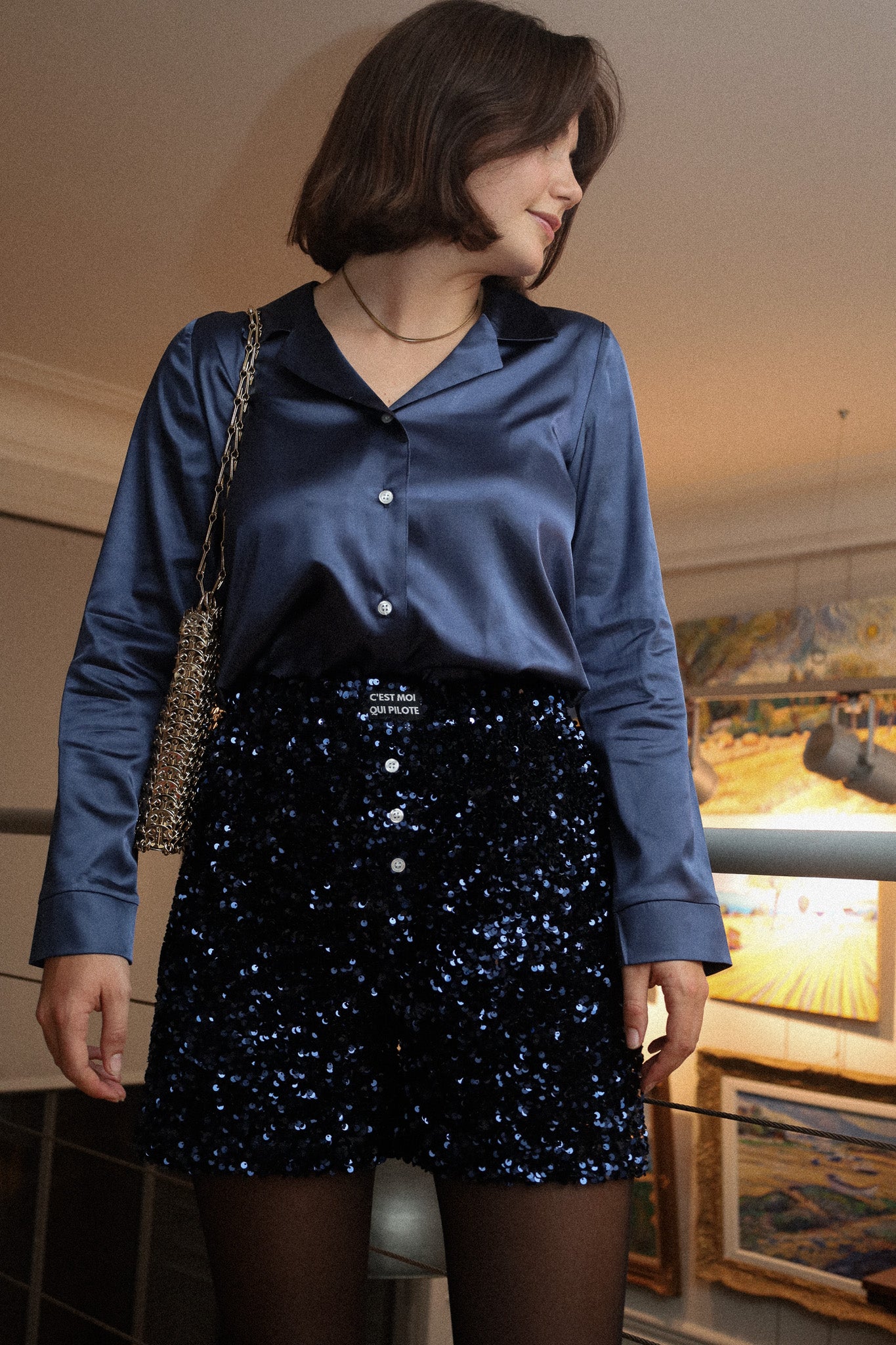 Night sequin velvet pilot's underwear
