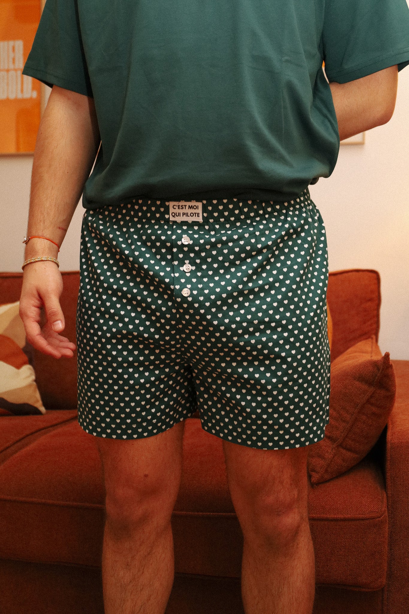 Green Heart Pilot Boxer Shorts