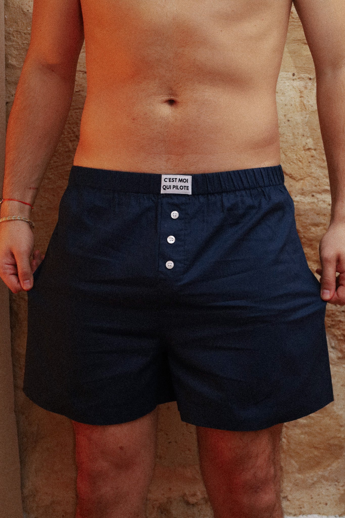 Marineblaue Piloten-Boxershorts