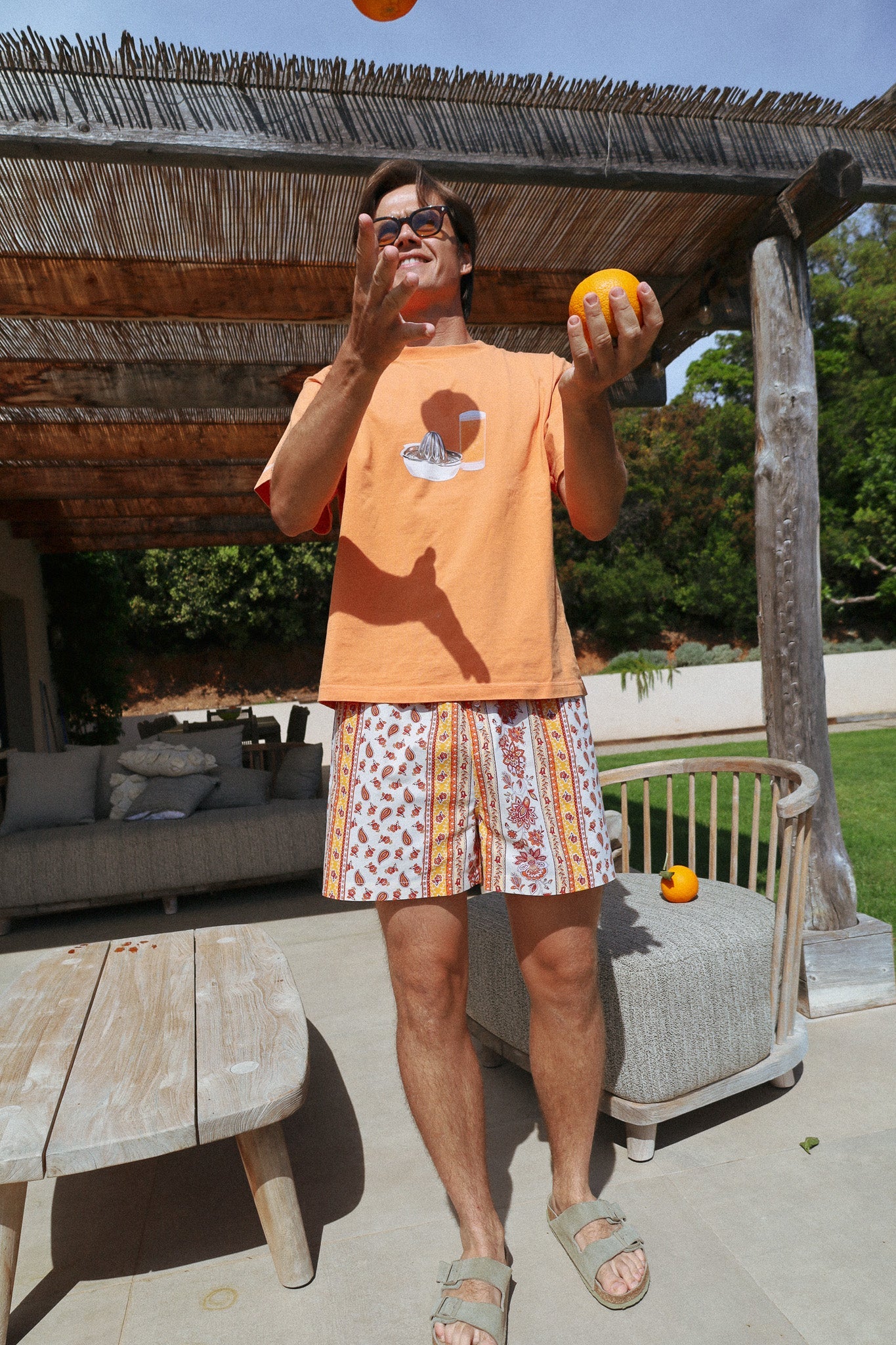 Caleçon Arles orange C'est moi qui pilote