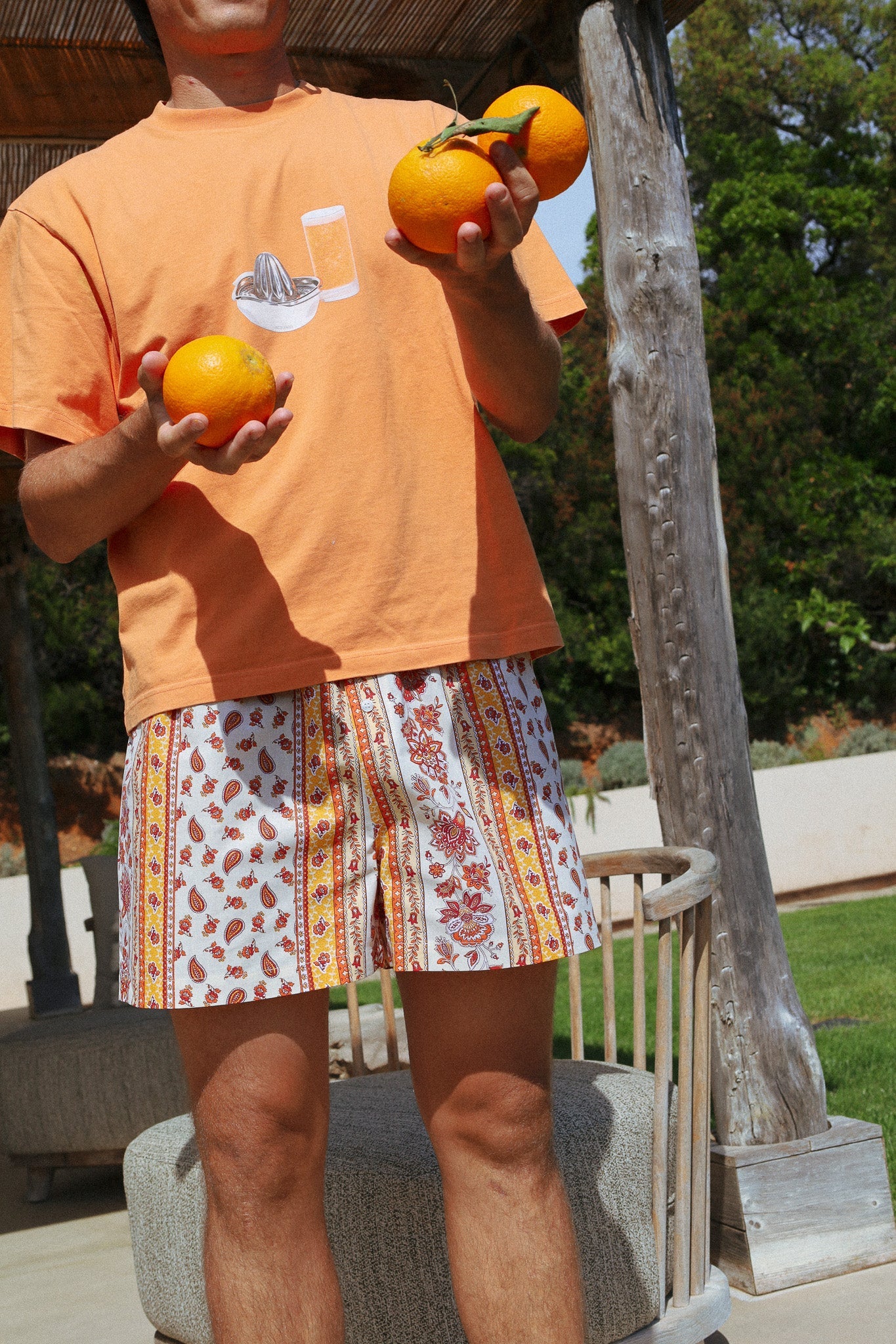 Caleçon Arles orange C'est moi qui pilote