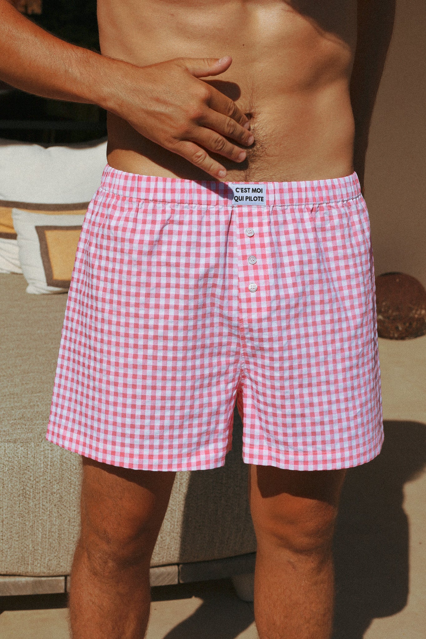 Neuer rosafarbener Gingham