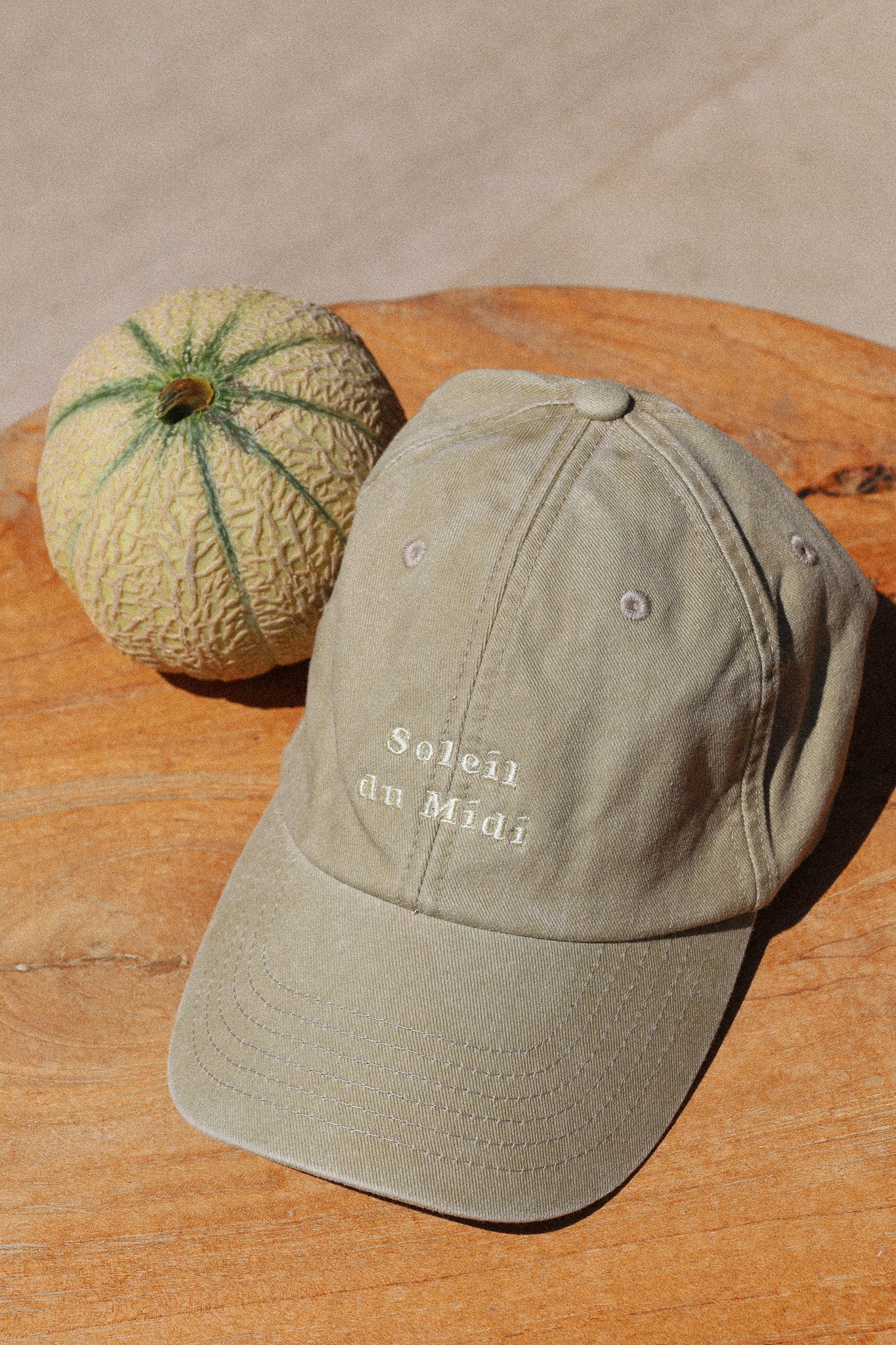 Beige Midi Sun Cap