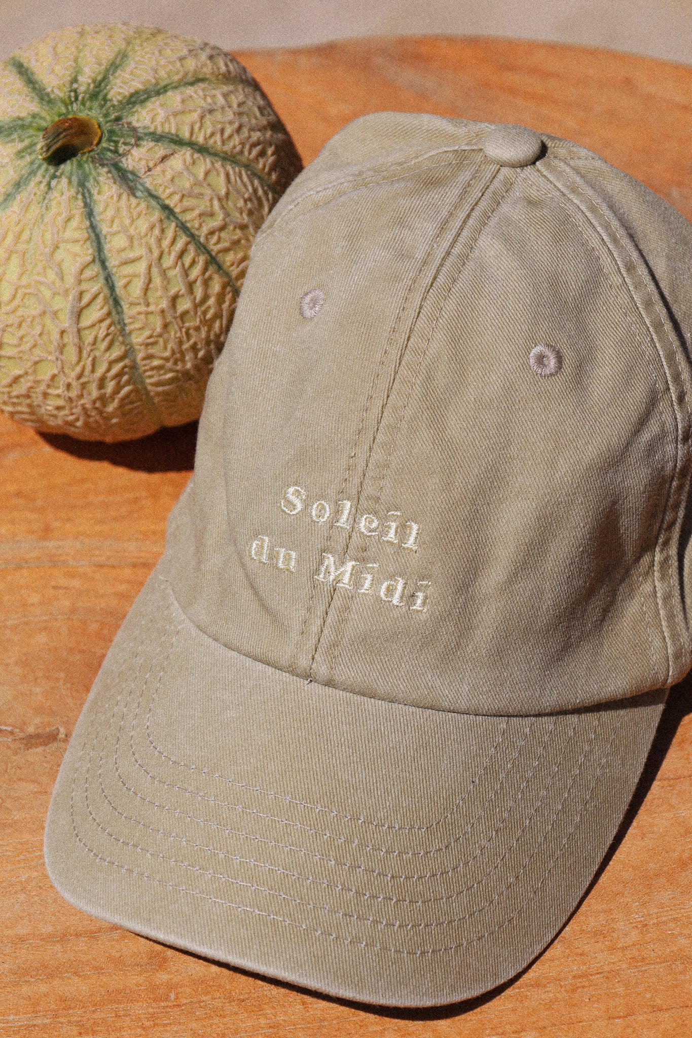 Beige Midi Sun Cap