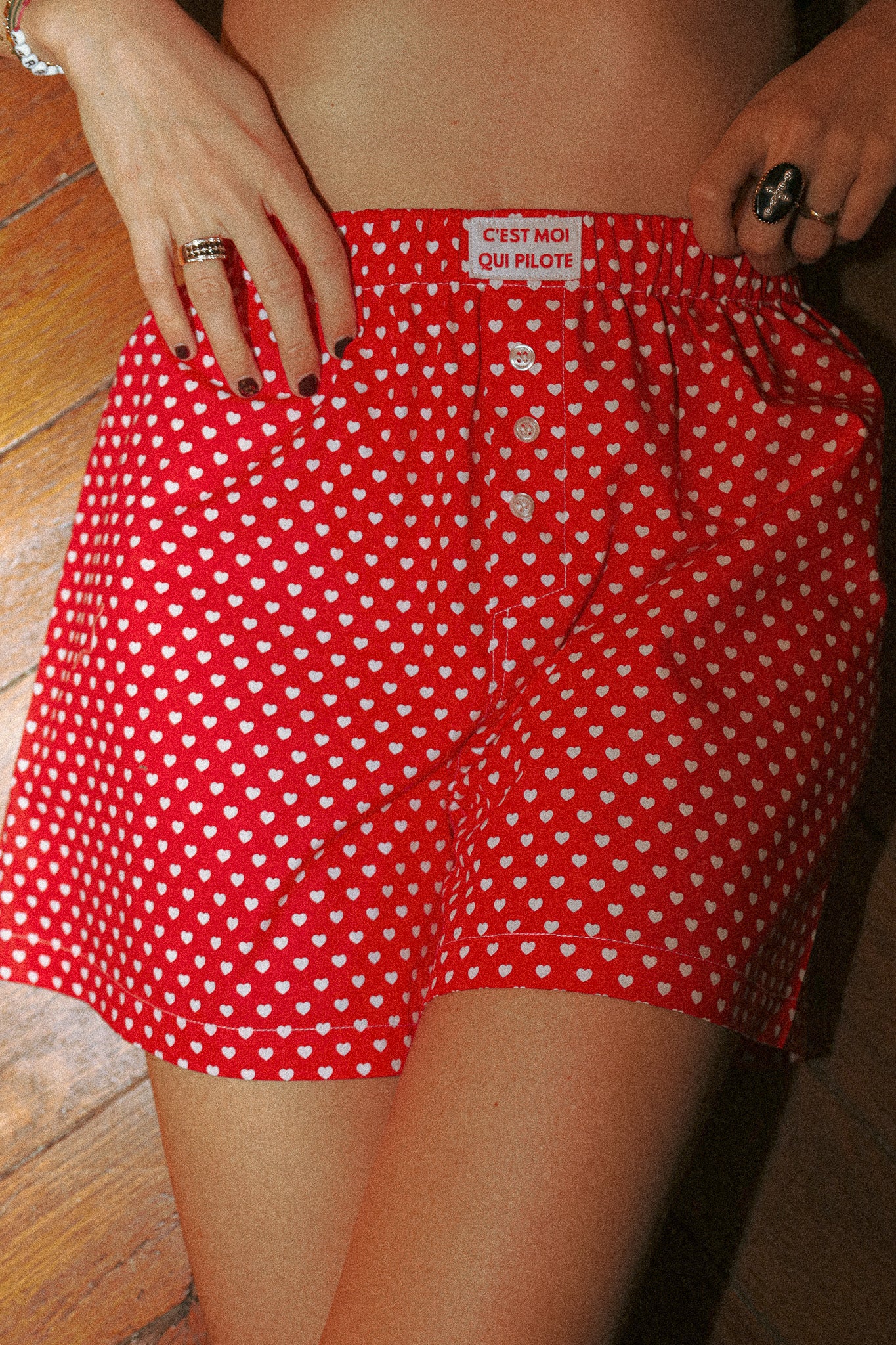 Darling Red Heart Pilot Boxer Shorts