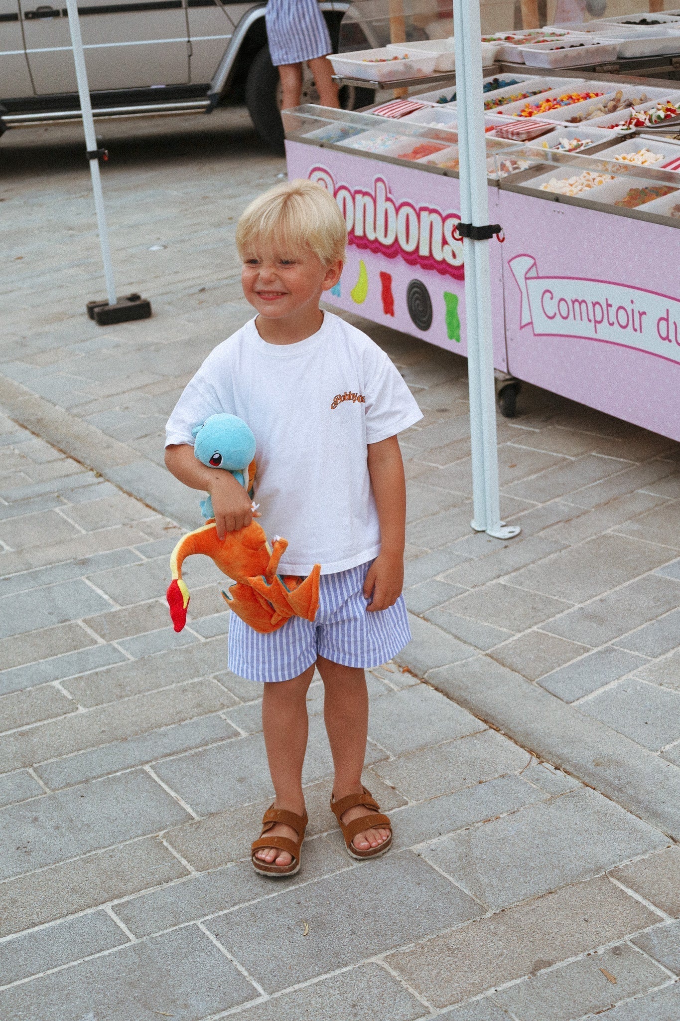 Caleçon kids Rayures parasol bleu C'est moi qui pilote