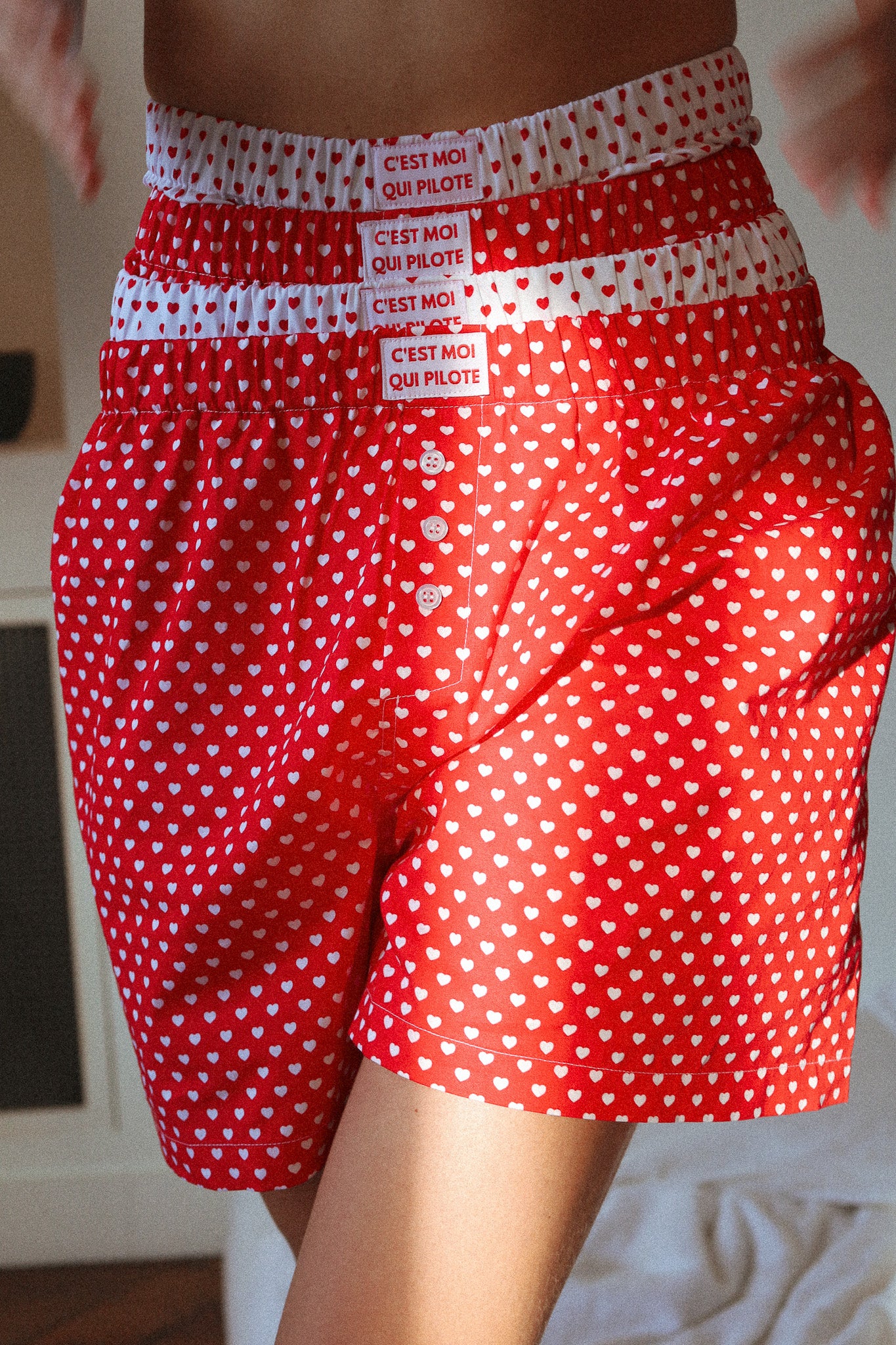White Heart Pilot Boxer Shorts