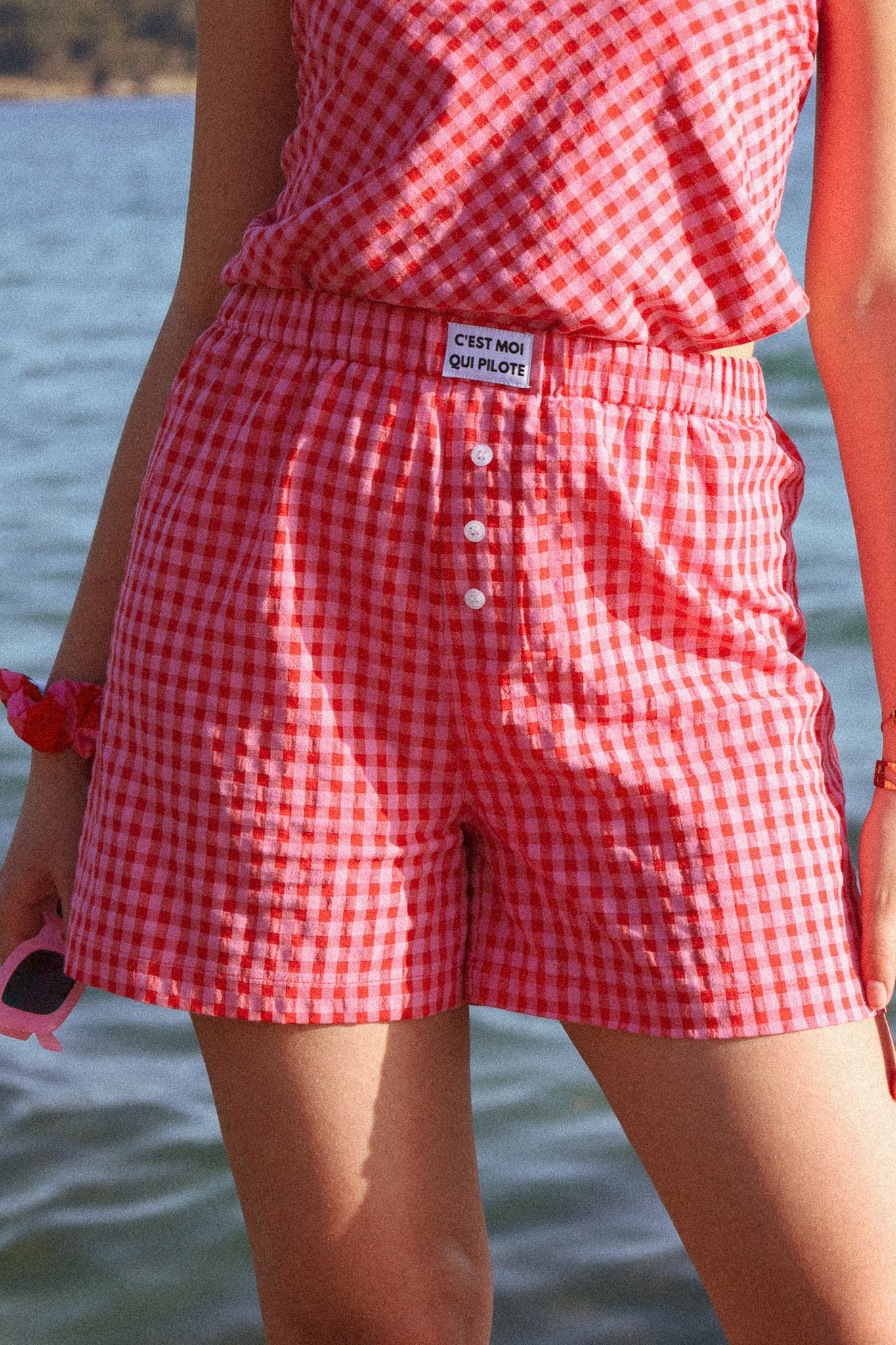 Vichy Erdbeer-Himbeere Piloten-Boxershorts