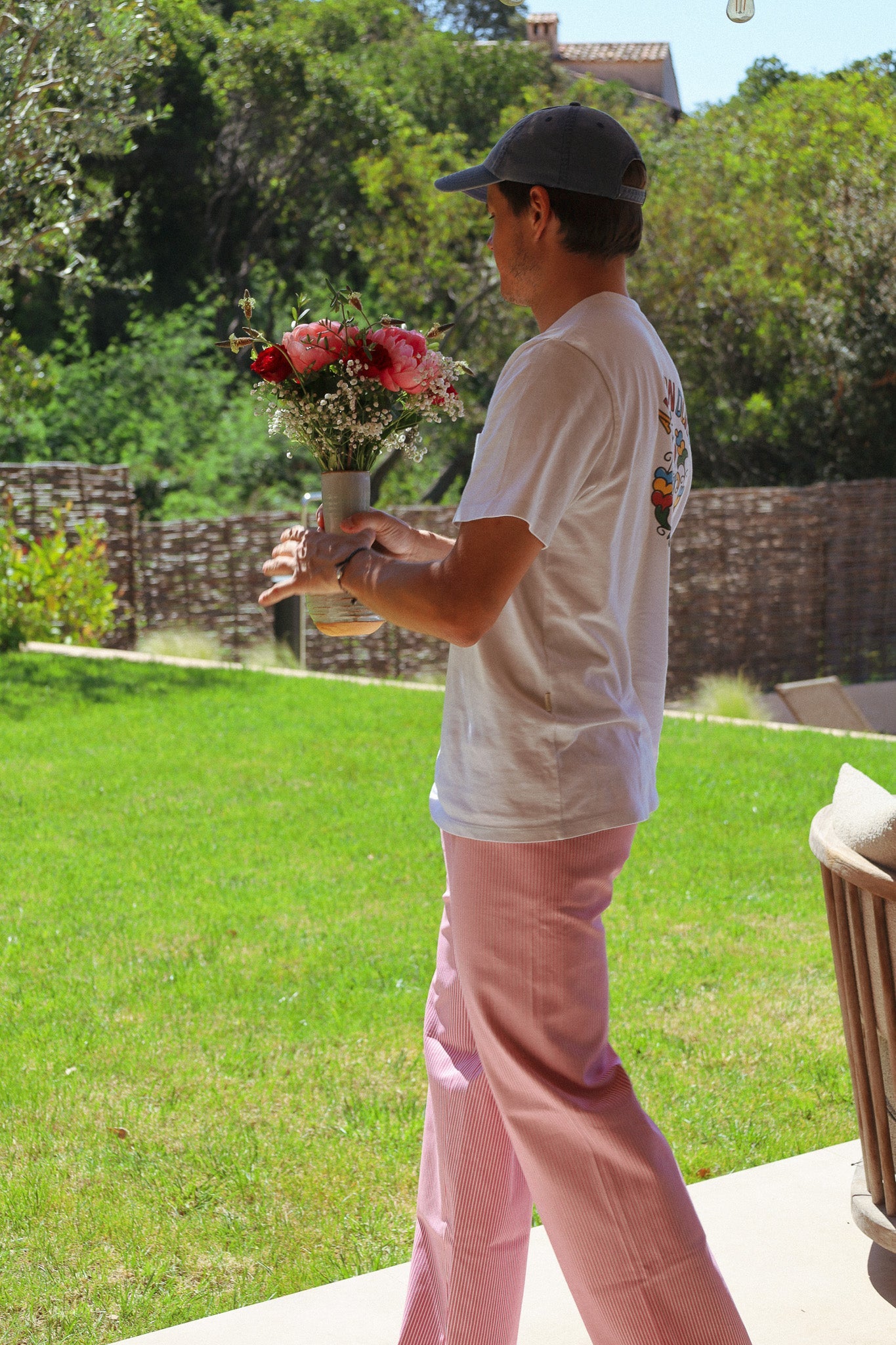 Pantalon Pilote Rayures roses C'est moi qui pilote