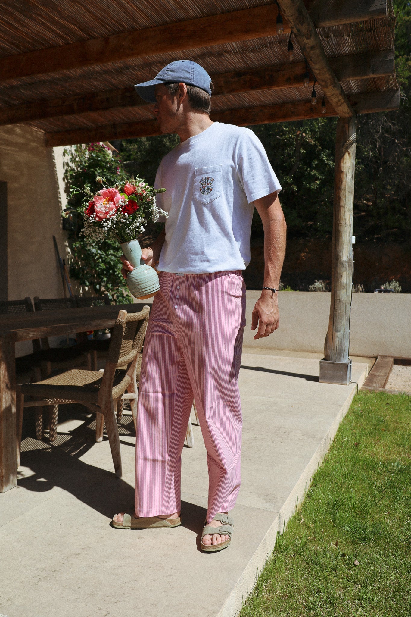 Pantalon Pilote Rayures roses C'est moi qui pilote
