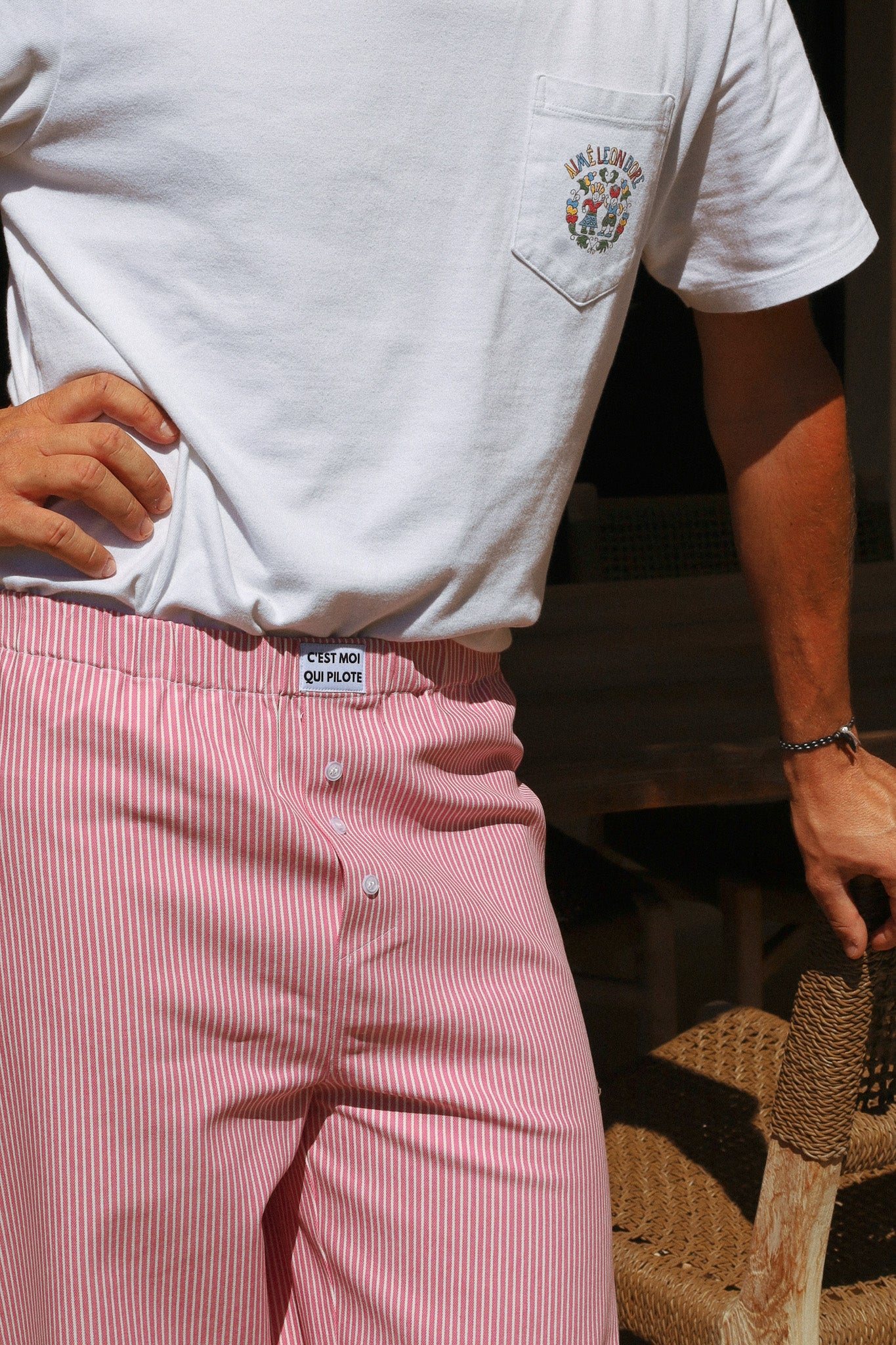 Pink Stripe Pilot Pants