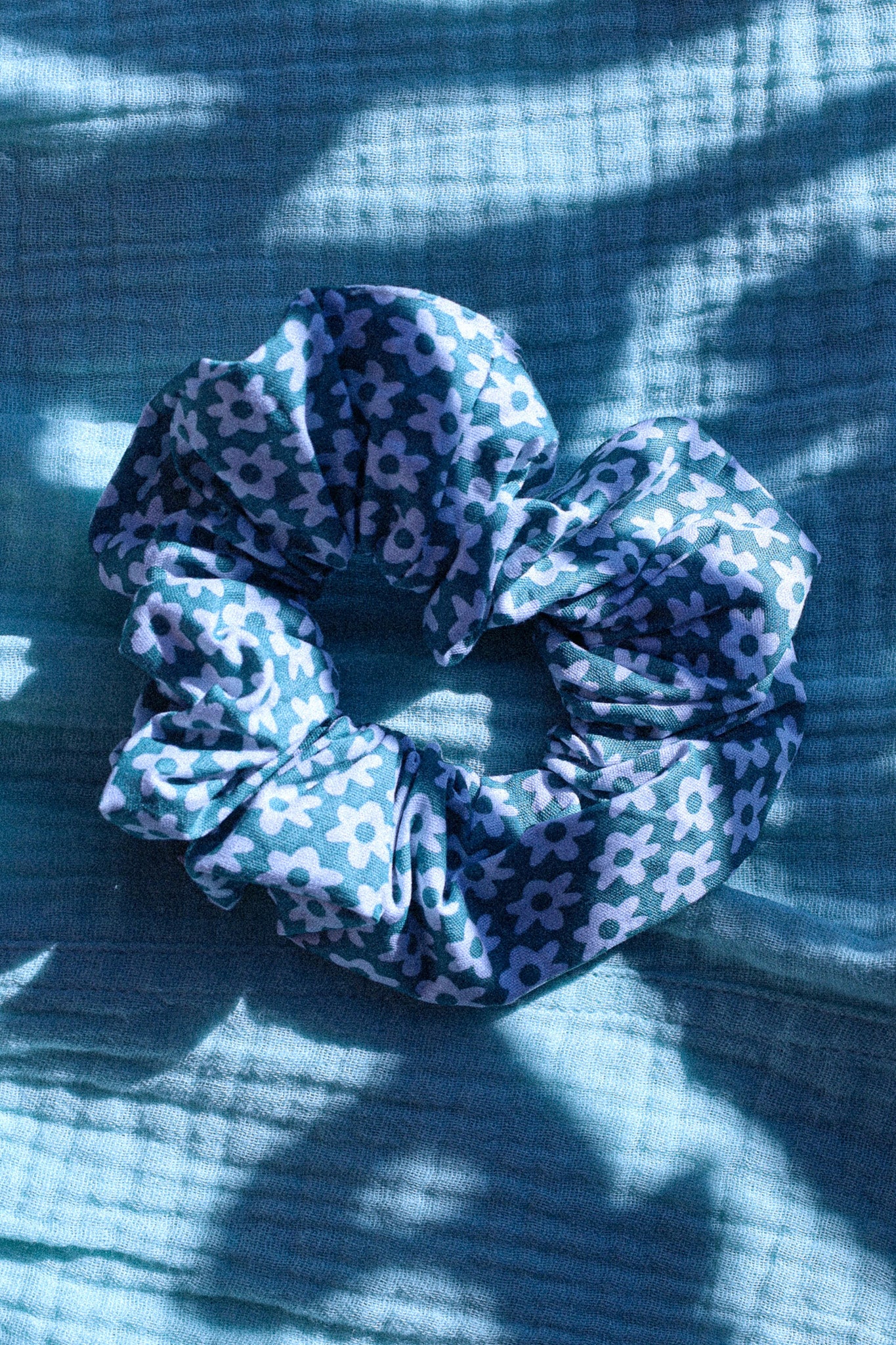 Sage Flower Scrunchie