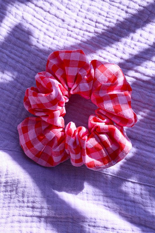 Chouchou Vichy Fraise Framboise