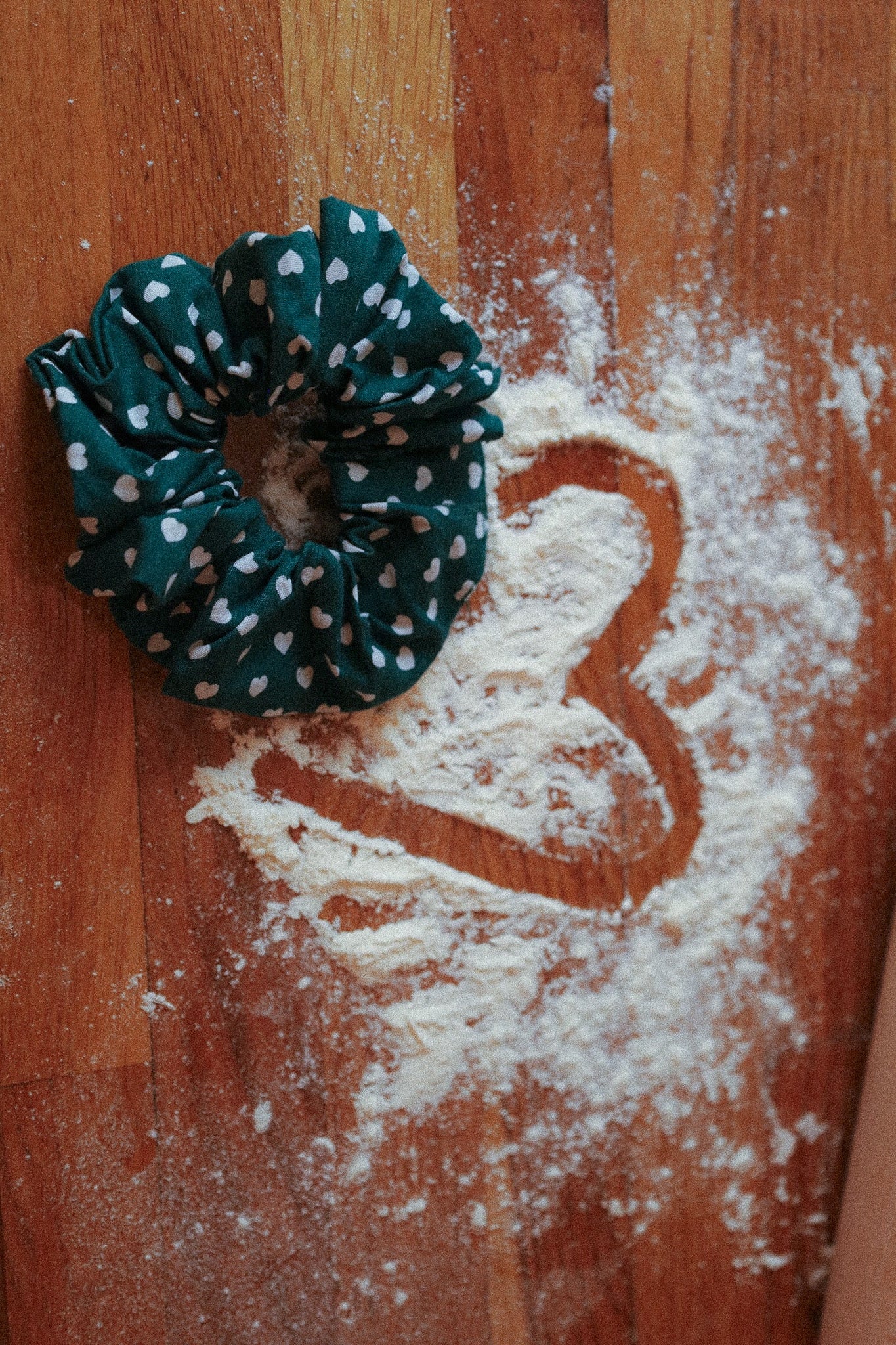 Scrunchie Heart Fir Green