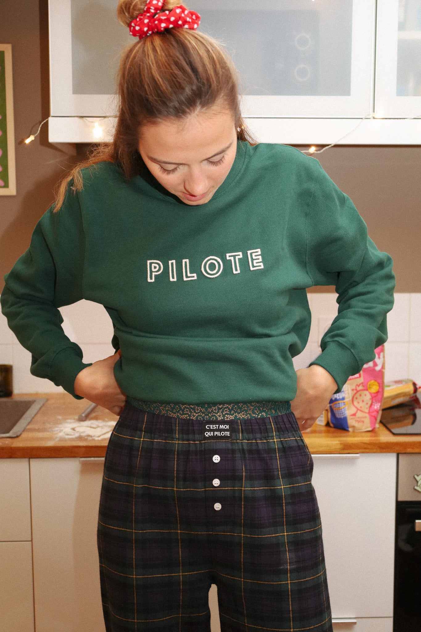 Tannengrünes Piloten-Sweatshirt
