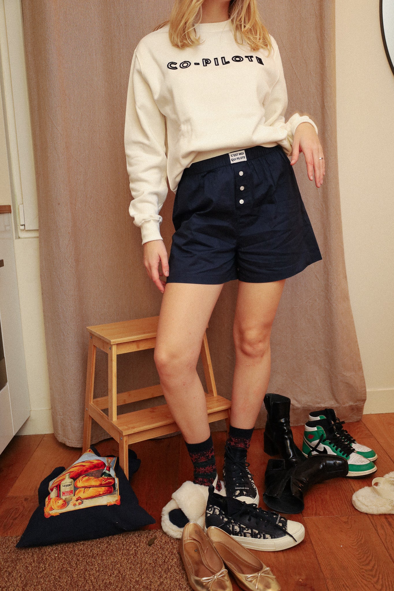 Marineblaue Piloten-Boxershorts