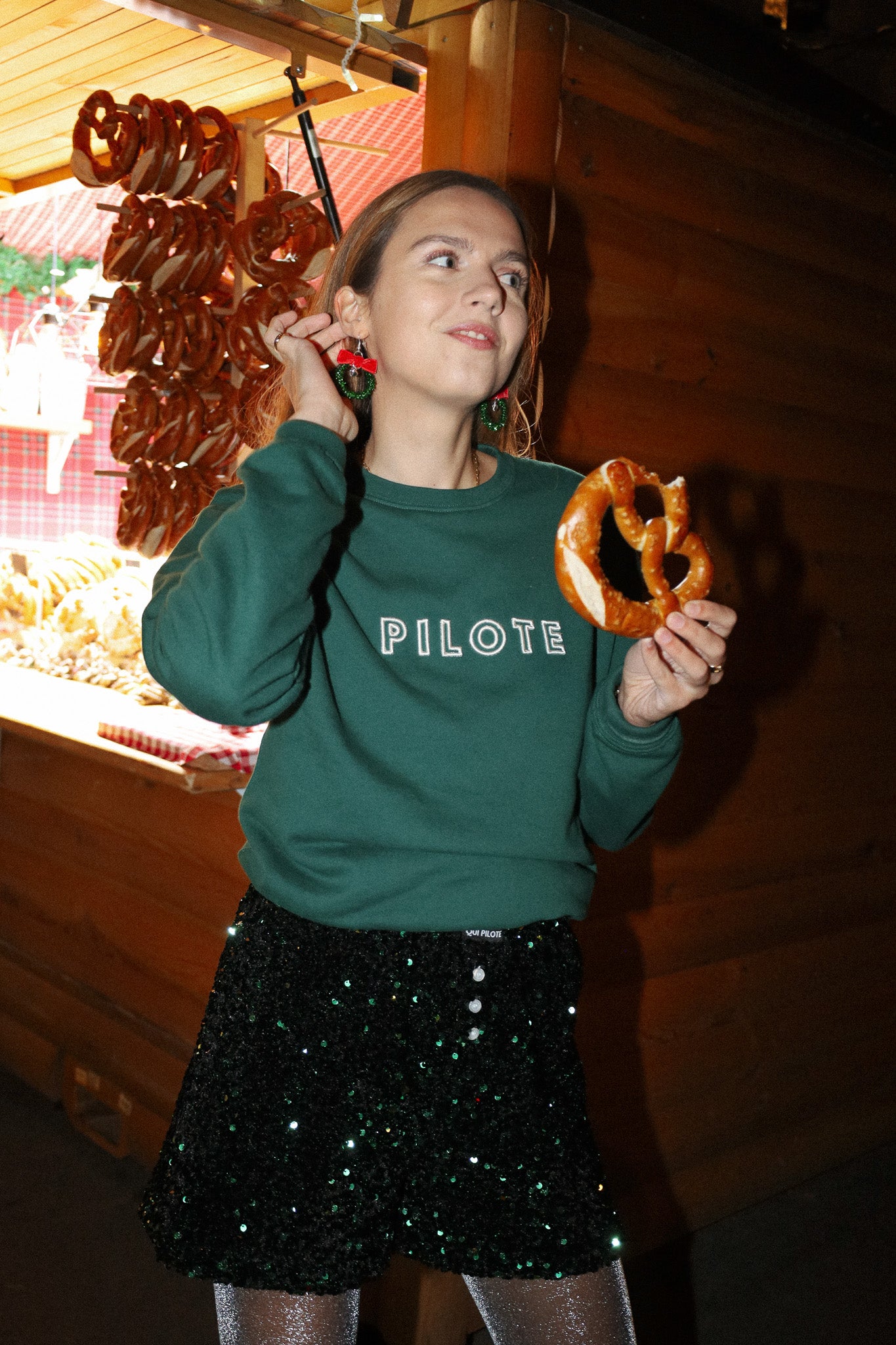 Tannengrünes Piloten-Sweatshirt