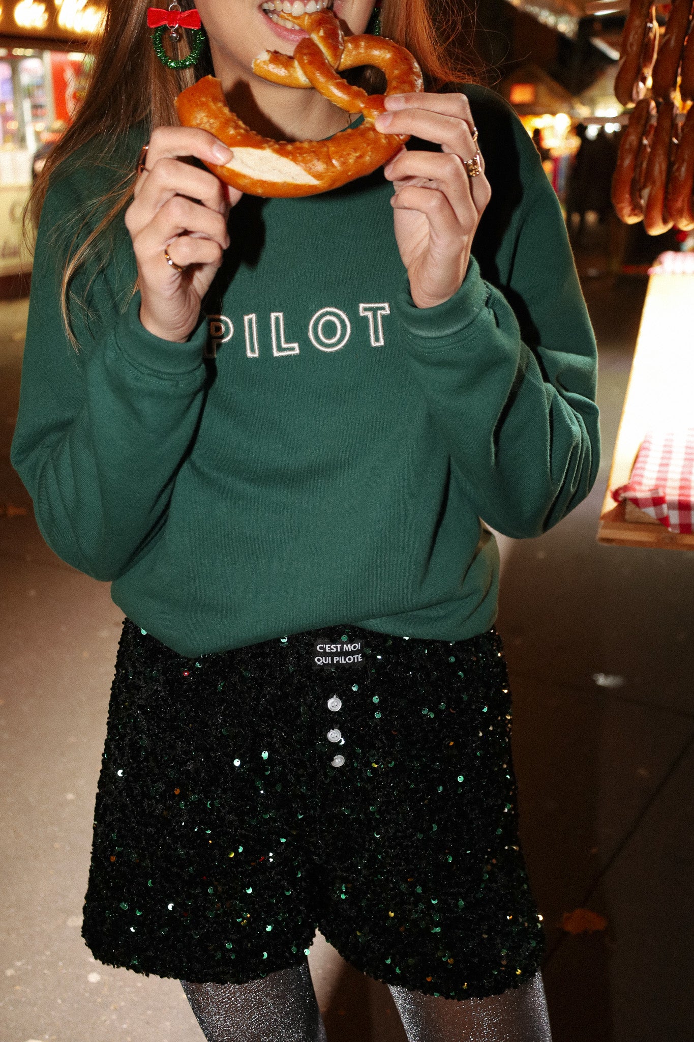 Tannengrünes Piloten-Sweatshirt