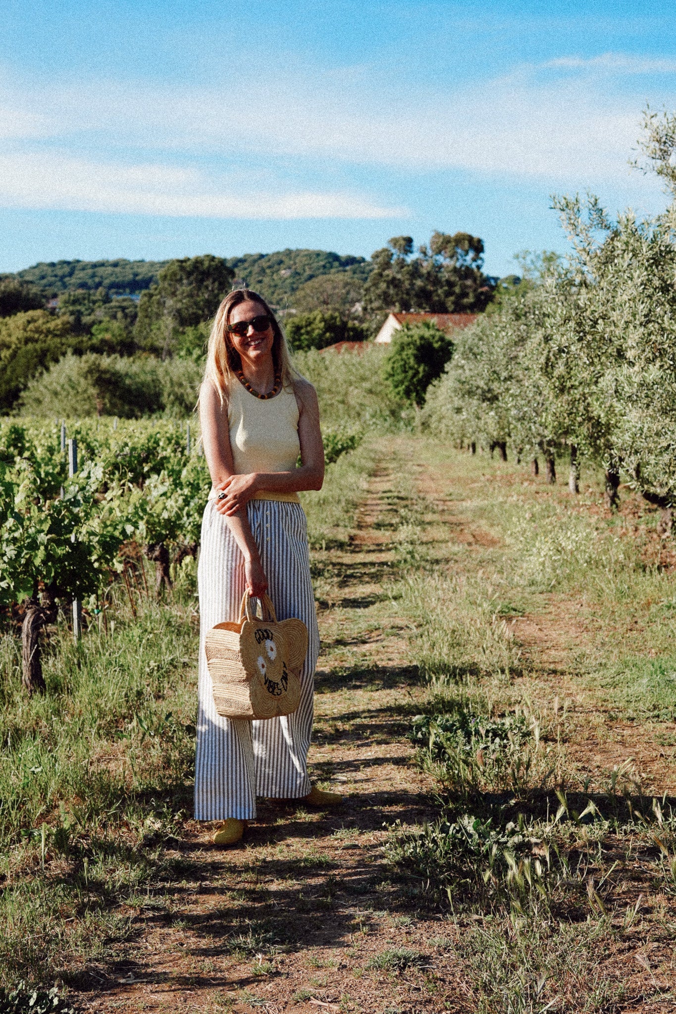 Pantalon femme Rayures parasol olive C'est moi qui pilote