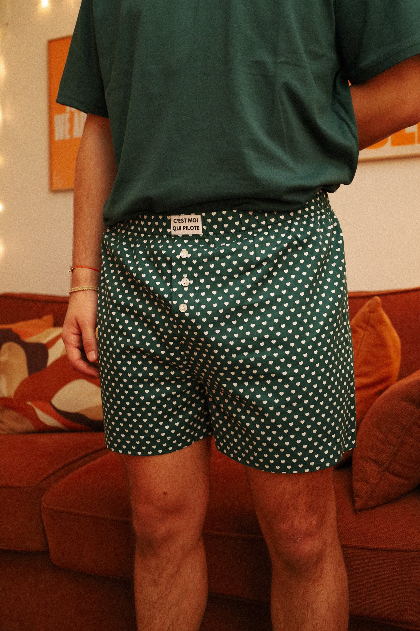 Green Heart Pilot Boxer Shorts