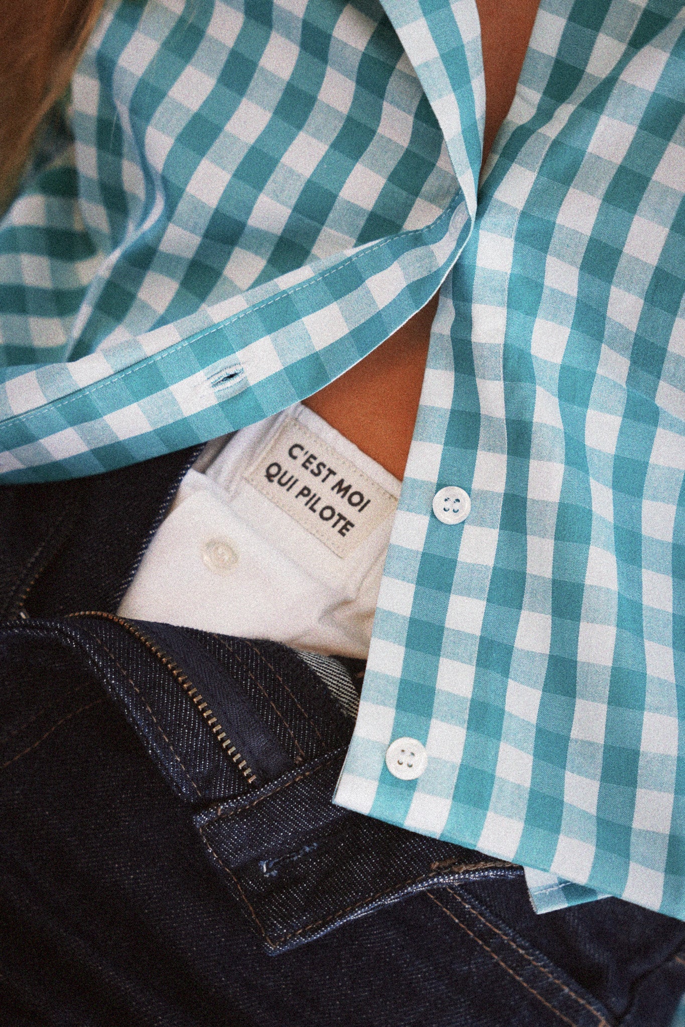 Chemise Onboard Vichy riviera C'est moi qui pilote