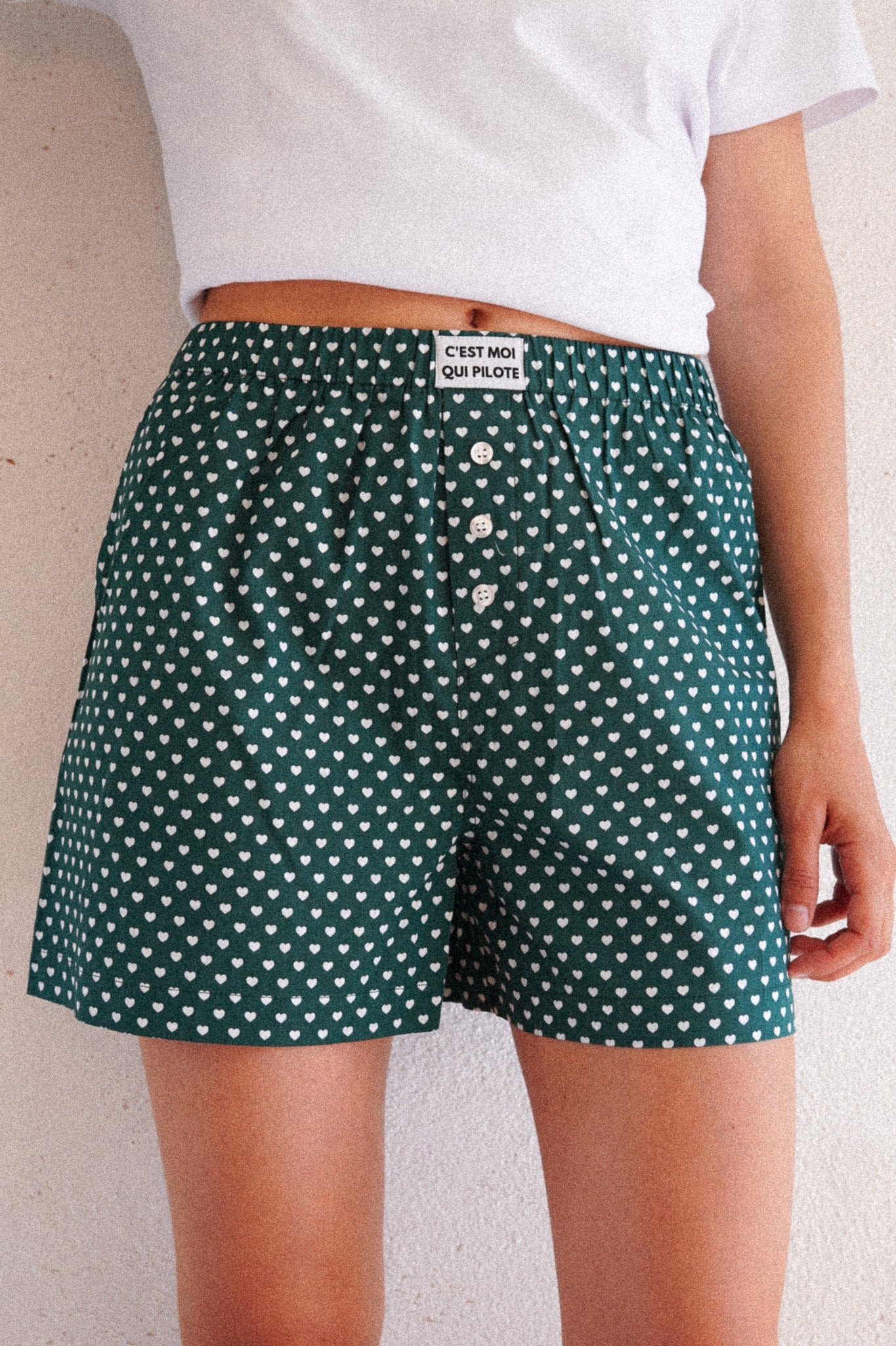 Caleçon Pilote Coeur Vert C'est moi qui pilote