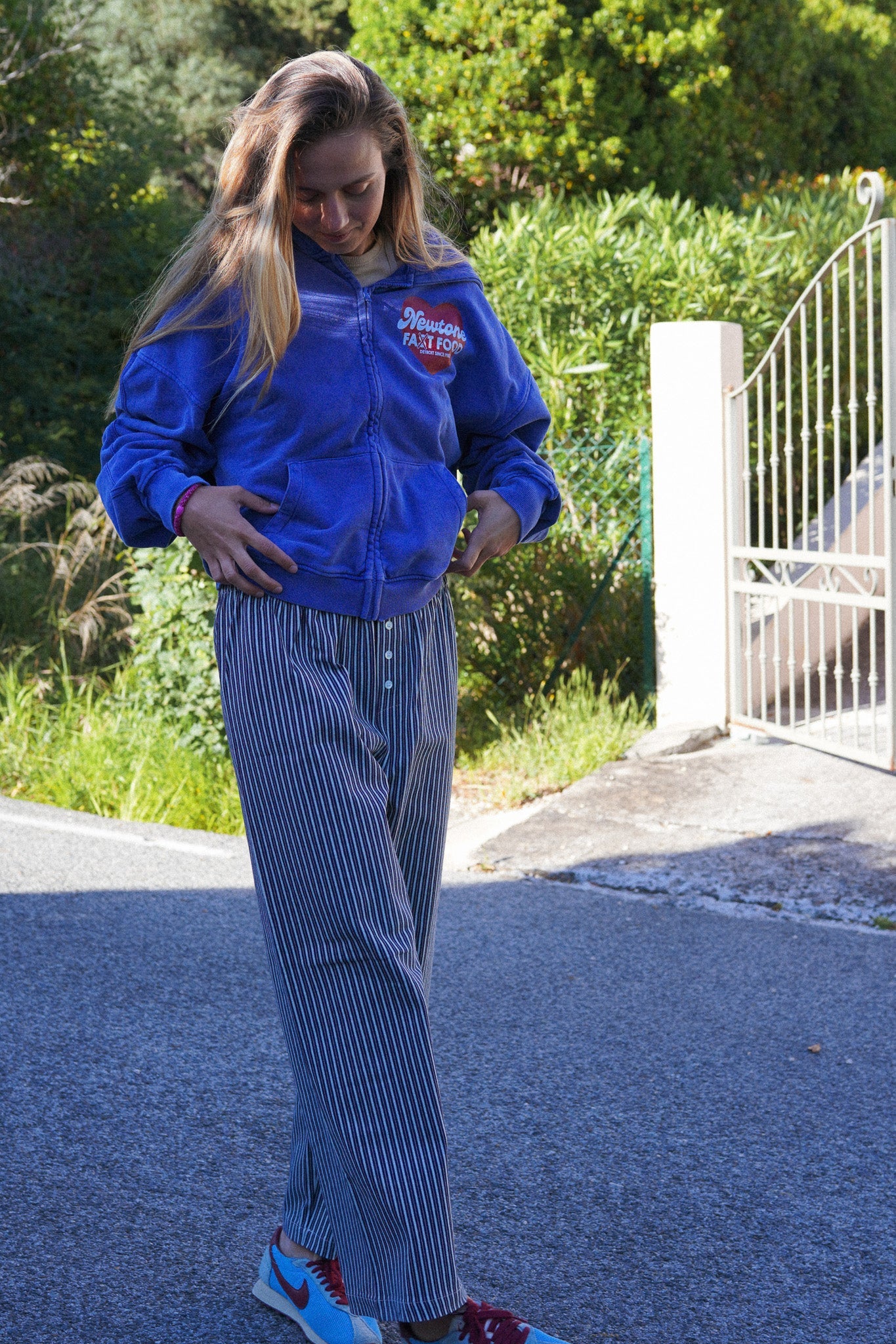 Pantalon Rayures bleu jean foncé C'est moi qui pilote
