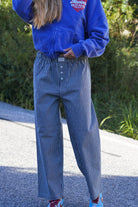 Pantalon Rayures bleu jean foncé C'est moi qui pilote