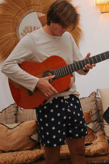 Caleçon Pilote Étoiles bleu