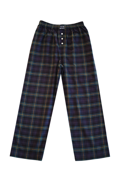 Ensemble long tartan bleu