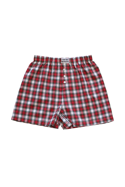 Ensemble court tartan blanc