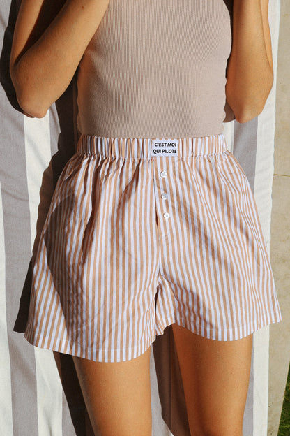 Piloten-Boxershorts mit Sandstreifen 