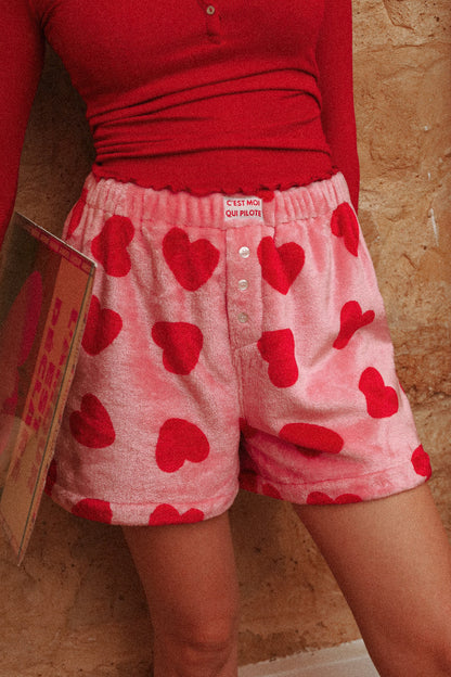 Pilot Heart Fleece Boxer Shorts