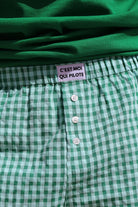 Caleçon Vichy menthe pastille C'est moi qui pilote