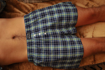 Ensemble court écossais bleu