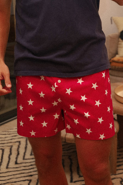 Caleçon Pilote Étoiles rouge