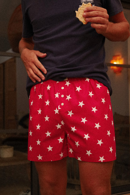 Caleçon Pilote Étoiles rouge