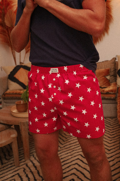 Caleçon Pilote Étoiles rouge