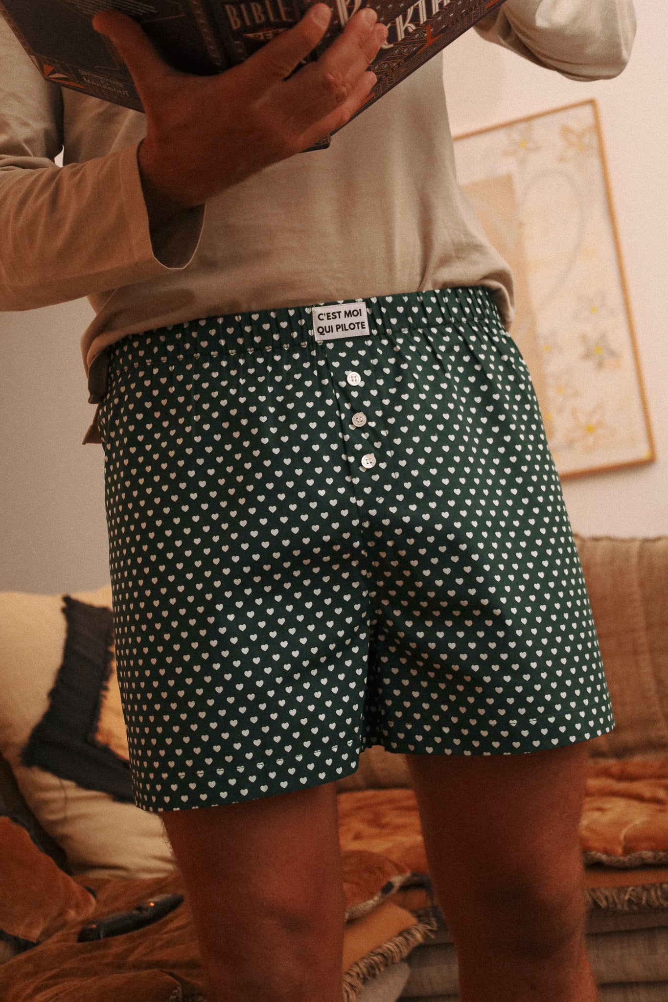 Green Heart Pilot Boxer Shorts