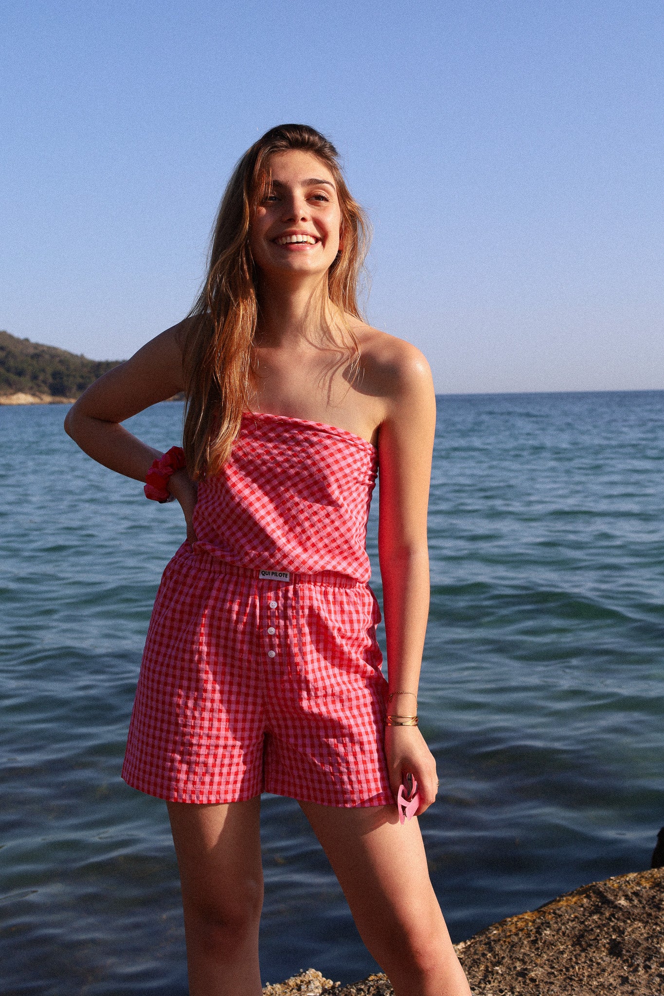 Vichy Erdbeer-Himbeere Piloten-Boxershorts