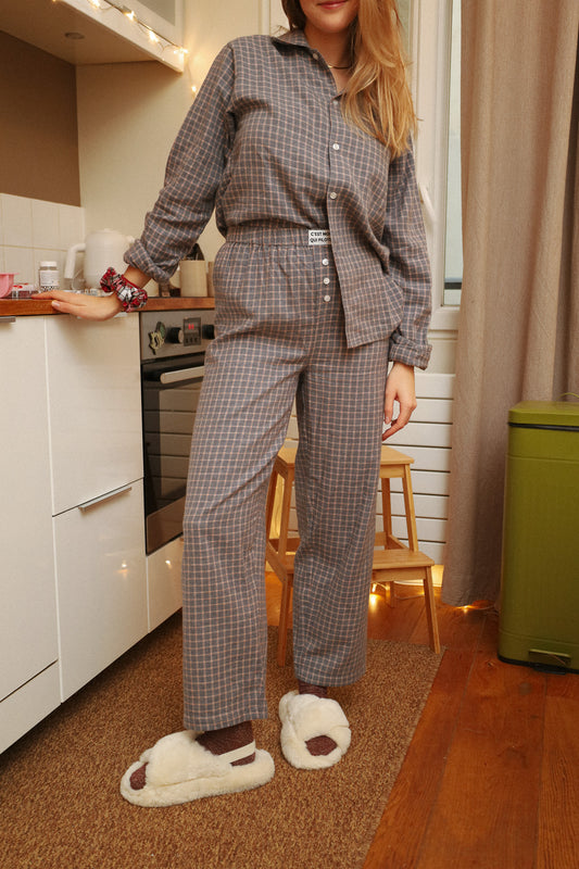 Ensemble long petit carreaux mistigri