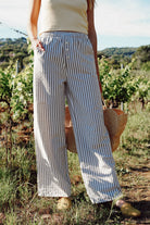 Pantalon femme Rayures parasol olive C'est moi qui pilote