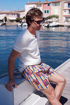 Caleçon Rayures en fleurs collaboration Liberty Fabrics C'est moi qui pilote